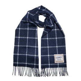 Heritage Traditions 100% Pure Wool Tartan Scarves Shawls and Wraps (Navy/Cream)
