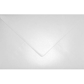 Netuno Pack of 25 Envelopes Mother of Pearl White DIN C5 162 x 229 mm 120 g Aster Metallic White Large Envelopes Pearl White Metallic Glossy Envelopes for Wedding Christening Confirmation Christmas