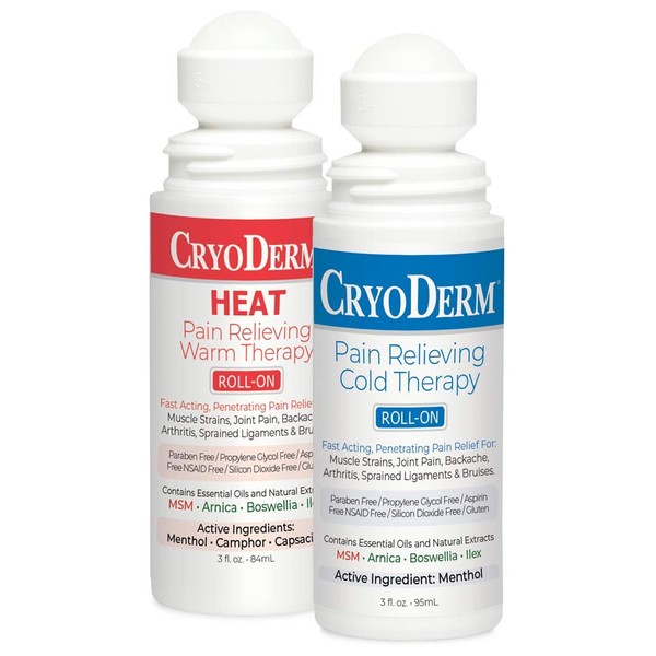 CryoDerm Cold & Heat 3 oz Roll On Combo