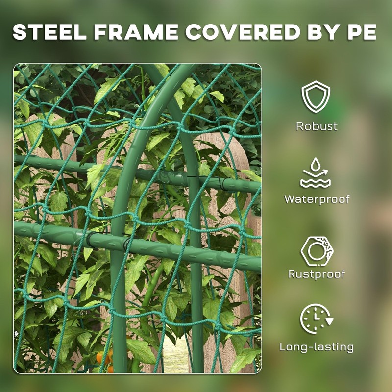 Outsunny Cucumber Trellis, 6' Tall Arch Trellis for Climbing Plants