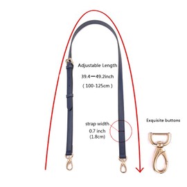 GOXTECH Bolso bandolera de repuesto de piel auténtica, largo y ajustable, Correa de hombro azul cian, Adjustable Length: 39.4inch-49.2''(100-125cm)