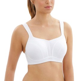 Panache Women's High Impact Underwire Sports Bra | White 38H | Max Support, Moisture Wicking, Heavy Duty Sports Bra for Women