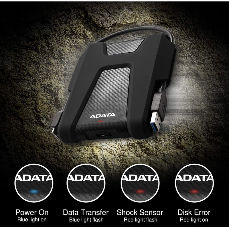 ADATA AHD680-1TU31-CBK Disco Duro Externo, Negro