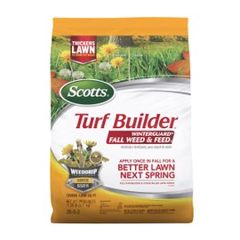 Scotts Turf Builder WinterGuard Fall Weed & Feed5, Weed Killer Plus Fall Fertilizer, 4,000 sq. ft., 11.28 lbs.
