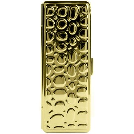 Boxed Travel Lipstick Case With Mirror (Gold Leather Print)