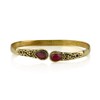 Created Ruby Brass Adjustable Bangle Bracelet