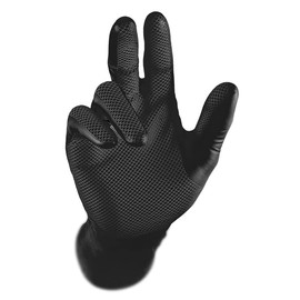 PIP Grippaz 6 Mil Nitrile Disposable Gloves 50-Pack, Fish Scale Grip, Chemical & Oil Resistant, Black, X-Large (G21071-XL50BL)
