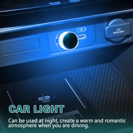 USB LED Car Interior Atmosphere Lamp, Universal Mini USB Led Lights for Car Decoration, Plug in LED Night Light Mini USB LED Light Fit for Cars, Bedrooms (Ice blue-2PCS)