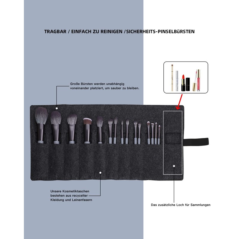 Makeup Brushes - Set of 15 Essential Professional Cosmetic Brushes