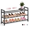 Bumusty 3-Tier Expandable Shoe Rack for Closet, 18“-33” Adjustable Shoe
