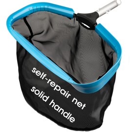 TidyMister Self-Repair Heavy Duty Pool Net, Upgrade Reinforced Handle, Pool Cleaning Skimmer Net with Nylon Fine Mesh Net, Thick Aluminum Frame, Deep Trash Bag for Above Ground & Inground Pools