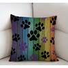 Swono Rustic Rainbow Woodgrain Black and Purple Dog Paw Cotton
