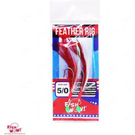 20 Packs Fish WOW!® Fishing Feather Rig Rockfish Rock Cod Rig 5/0 Hooks - Mix Assorted Colors