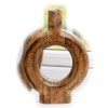 Round Donut Vase Mango Wood Rustic Country Flower Bud Decorative