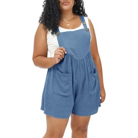 Beautife - Overol informal para mujer, talla grande, tirantes ajustables, holgado, con bolsillos, marino, X-Large