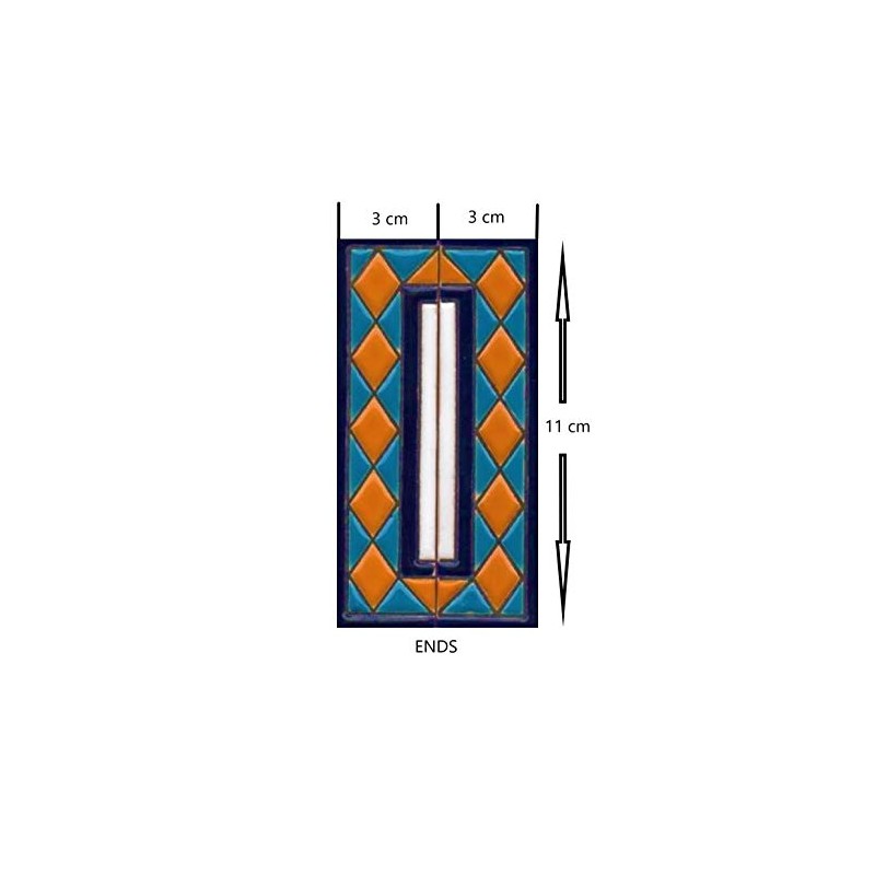 House Numbers Ceramic Tile Letters & Frame Spanish Orange Blue