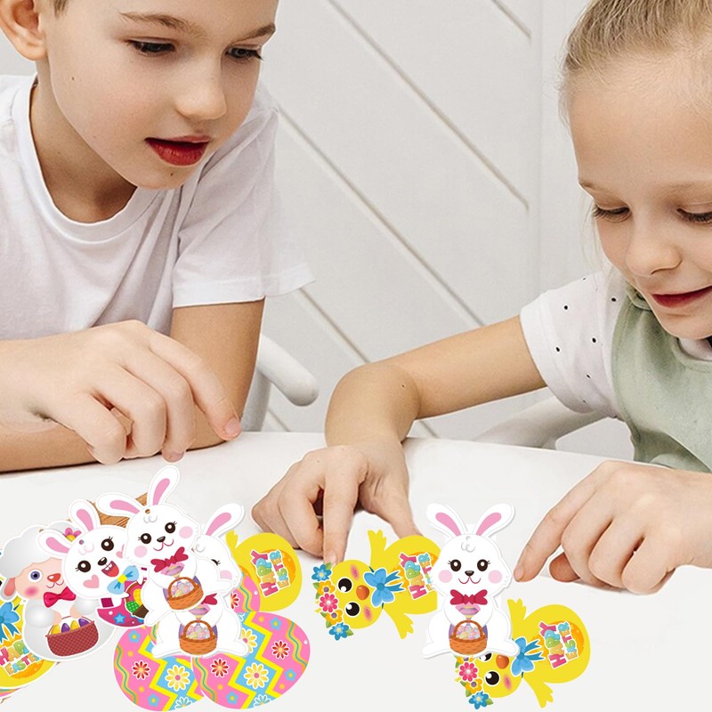 Plusupon 72 PCS Easter Crafts for Kids, Easter Craft Cards