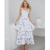Floral Boho Dress Women Square Neck Strapped Swing A Line