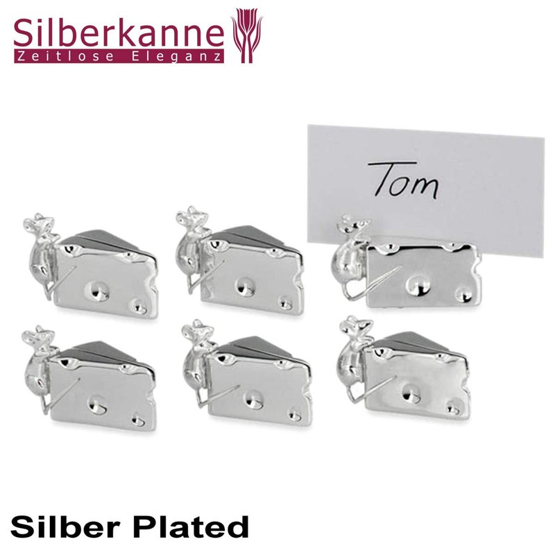 SILBERKANNE Holder for Place Cards Set of 6 Mouse and