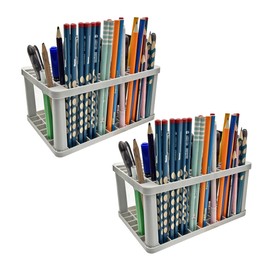 2 Packs 72 Holes Paint Brush Holder&Pencil Organizer&Holding Rack for Pens Paint Brushes Eyeliner&Eyebrow Pencils (Gray)