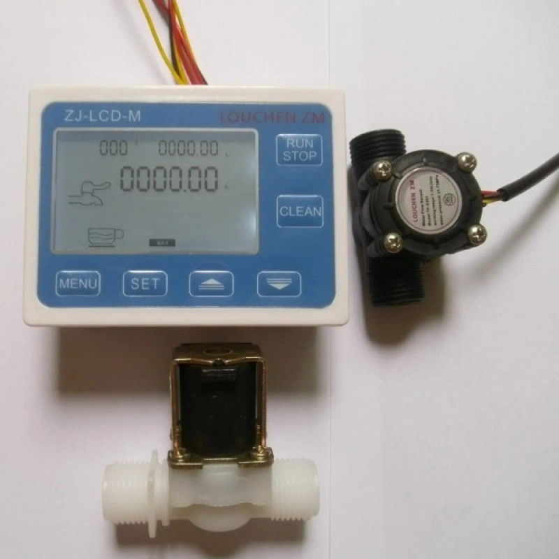 Kit Medidor Digital Liquido Flujo Agua Diesel Gasolina 1/2