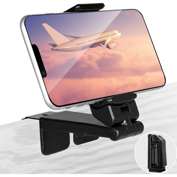 Airplane Phone Holder Travel Essentials, Multi-Directional 360° Degree Rotation, Pocket-Sized