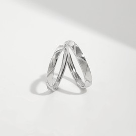 Meissa 925 Sterling Silber Paar-Ringe für Verlobung Heirat und Hochzeit Perfektes Valentinstags und Jahrestagsgeschenk für Verlobte Ehemann Ehefrau Freunde Paare Romantisches, Set aus zwei Ringen