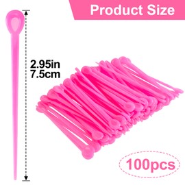 BEIQIYA 100pcs Brush Hair Roller Pick, Plastic Roller Pins for Women, Curler Locking Tools for Curling Styling Crochet- Pink