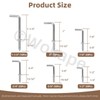 Wokape 120Pcs 6 Sizes Metal Screw-in Square Bend Hooks Kit,