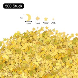 GoldRock Glitter Confetti Stars Gold, Glitter Stars Star Moon Confetti Christmas, Scatter Stars Gold, Confetti Decoration Christmas New Year's Eve, Christmas Confetti Star Decoration, Table Decoration