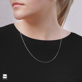 Amberta 925 Sterling Silver 1.5 mm Curb Chain Necklace Length 20" inch / 50 cm (20)