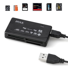Micro SD Card Reader, Wansurs 6 in 1 Memory Card Reader for SD/Micro SD/CF/XD/MS Pro/M2 Card, Compatible with Win7,8,10,11