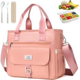 Nasjac Bolsa De Almuerzo Para Mujer Y Hombre, Lonchera TéRmica Con Cubiertos Reutilizables, Bolsa Loncheras Gran Capacidad A Prueba De Fugas, Mantiene Caliente O FríA, Para Trabajo Escolar Picnic