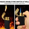 Magic Dual Flame Dragon Lighter, Butane Refillable Torch With Switchable