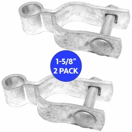 1-5/8" Chain Link Fence Gate Frame Hinge - Use for 1-5/8" Outside Diameter Post/Pipe - Galvanized Chain Link Post Gate Frame Hinge - Nut/Bolt Included for Hinge - 2 Pack