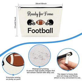 Football Gifts for Girls Women Makeup Bag Football Mom Player Gift Cosmetic Bag Footballs Lovers Footballs Team Coach Gifts Birthday Christmas Graduation Gift for Sport Fans Sister Friend Travel Pouch