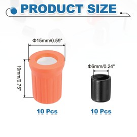 sourcing map 10pcs Potentiometer Knobs,D-Shaft Replacement Rubber Potentiometer Control Knob Replacement Push Rod Cap for DJ Controller Mixer Console Encoder Speaker(Orange White)