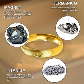 DIOWUS Lymphatic Magtherapy Cats Eye Ring For Men Women, Lymph Detox Drainage Titanium Ion Therapy Calmi Rings Finger Jewelry Gift (Gold 8)