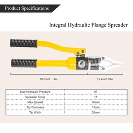 sliyxtwio Integral Hydraulic Flange Spreader 8T, Portable Hydraulic Flange Expander Splitter, Max Spread 30mm, Fast Oil Return for Pipeline Maintenance. YQ-30