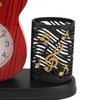 Guitar Alarm Clock,Vintage Desk Clock Guitar Shape Stable Base Battery