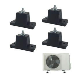 LNGJIN Pack of 4 Air Conditioning Shock Absorbers, Rubber Bearings, Air Conditioning Shock Absorber, Vibration Damper, Height 4 cm, Suitable for Indoor and Outdoor Air Conditioning Systems (Black)