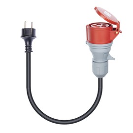 L4F Schuko Plug 16A to CEE 16A Coupling Adapter, IP44 Waterproof, Portable, for Industrial and Household (Schuko-CEE16)