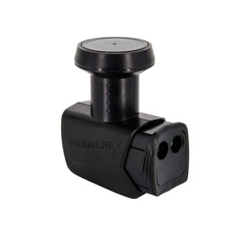 Premium X Twin SAT LNB Head for 2 Participants Including Weather Protection 0.1 Digital Sky FullHD 3D TV UltraHD UHD 4K 8K Black