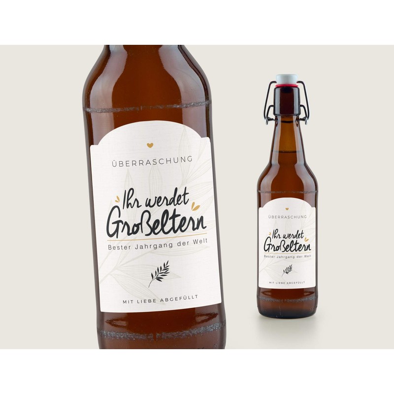 Bottle Label Grosseltern, “Ihr werdet Grosseltern”, 10 x 7 cm,