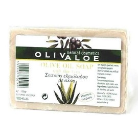 OLIVALOE 00200 - Handmade Traditional Olive Oil Soap - Soap 100 g, Natural Cosmetics