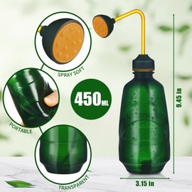 XMPBFYH Watering Can 450ML,Succulent Watering Bottle Plant Flower Squeeze Bottle Plastic Bend Mouth Safety Wash Bottle 2 In 1 Spray Head Functionality