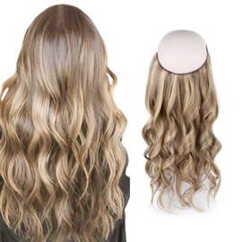 Sassina Invisible Line Hair Extensions with Dark Dirty Blonde Highlights Secret Miracle Wire P6-12#, 80 Gram 12 Inch Human Hair