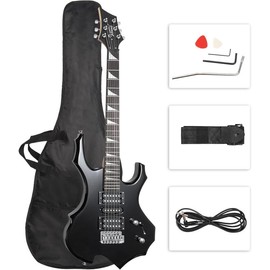 Glarry Cool Burning Fire Style Electric Guitar Christmas gift for Beginner Guitar Lover with Accessories Pack