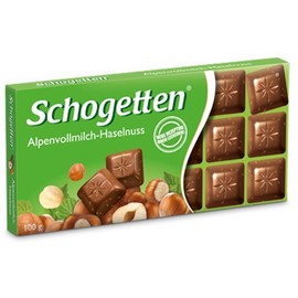 Schogetten Alpenvollmilch-Haselnuss / milk choclate hazelnut (3 Bars each 100g) - fresh from Germany