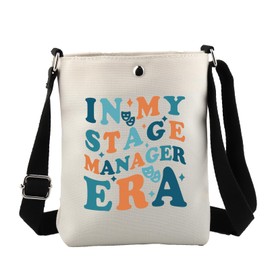 JYTAPP Stage Manager Gifts In My Stage Manager Era Crossbody Bag Broadway Theater Director Messenger Bag Stage Director Gift (beige)